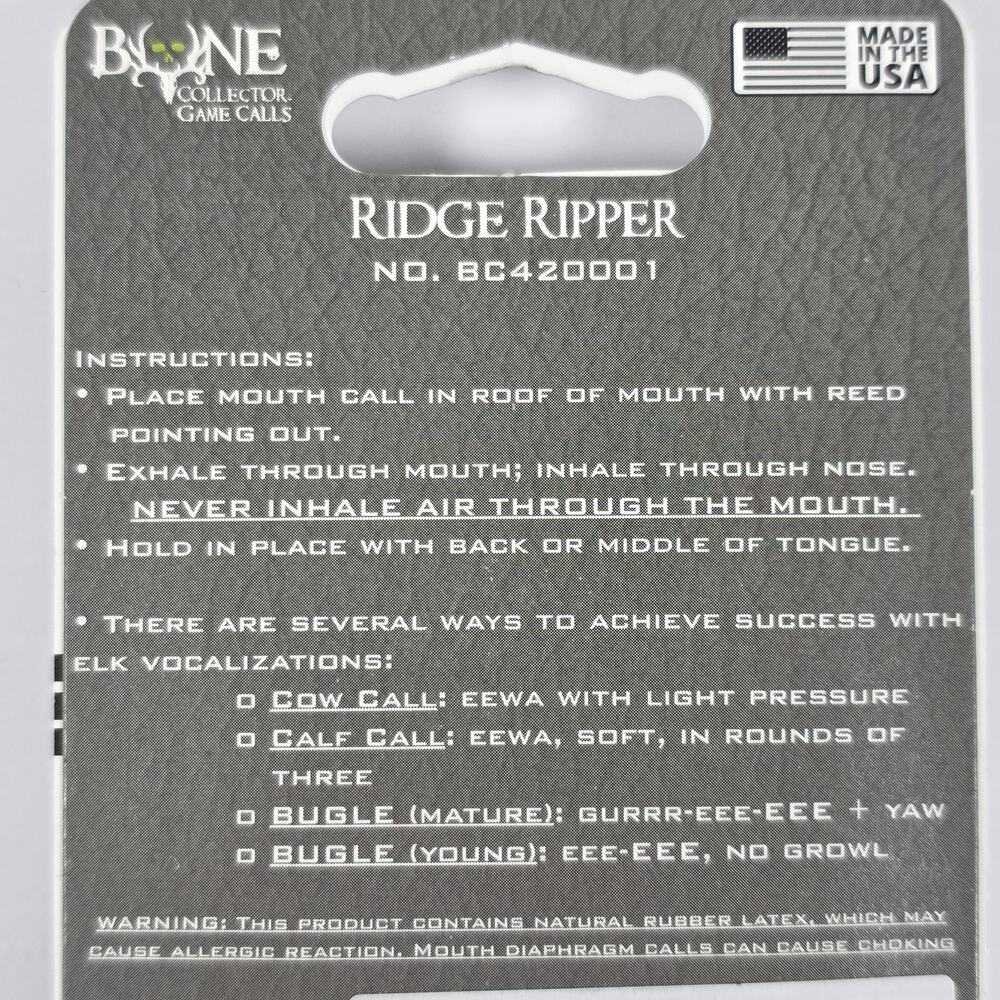 Elk Calling Diaghram Mouth Calls Bone Collector Ridge Ripper Double Reed Bugling - Picture 5 of 6